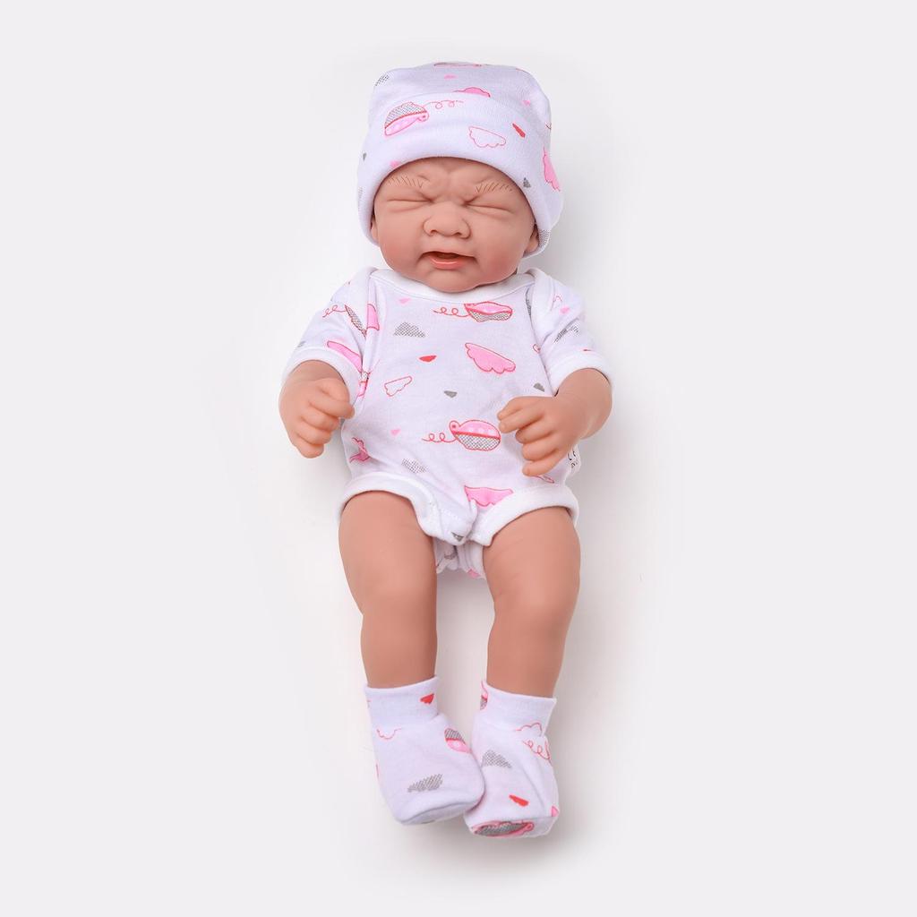 35cm Crying Silicone Reborn Baby Doll with Multiple Expressions - Realistic Children's Toy Gift