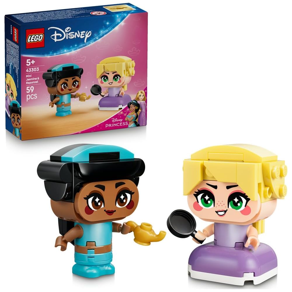 Мини-набор LEGO Disney Princess Жасмин и Рапунцель Образовательные строительные блоки для детей от 5 до 8 лет