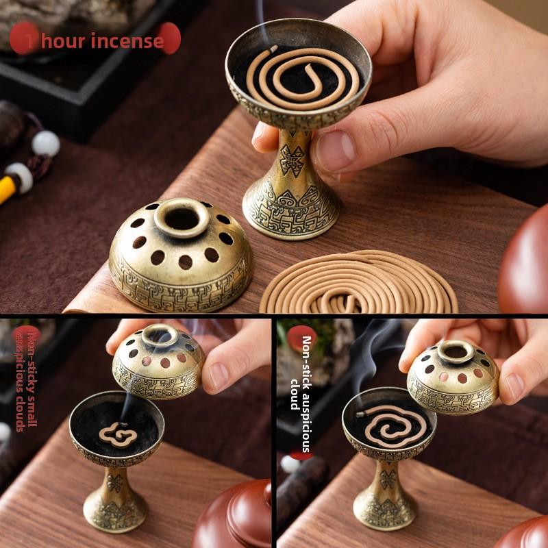 Charcoal Incense Burner Metal Incense Censer Home Decor Sculptures For Relaxation Meditation Yoga Room Hotel Patio Ceremony