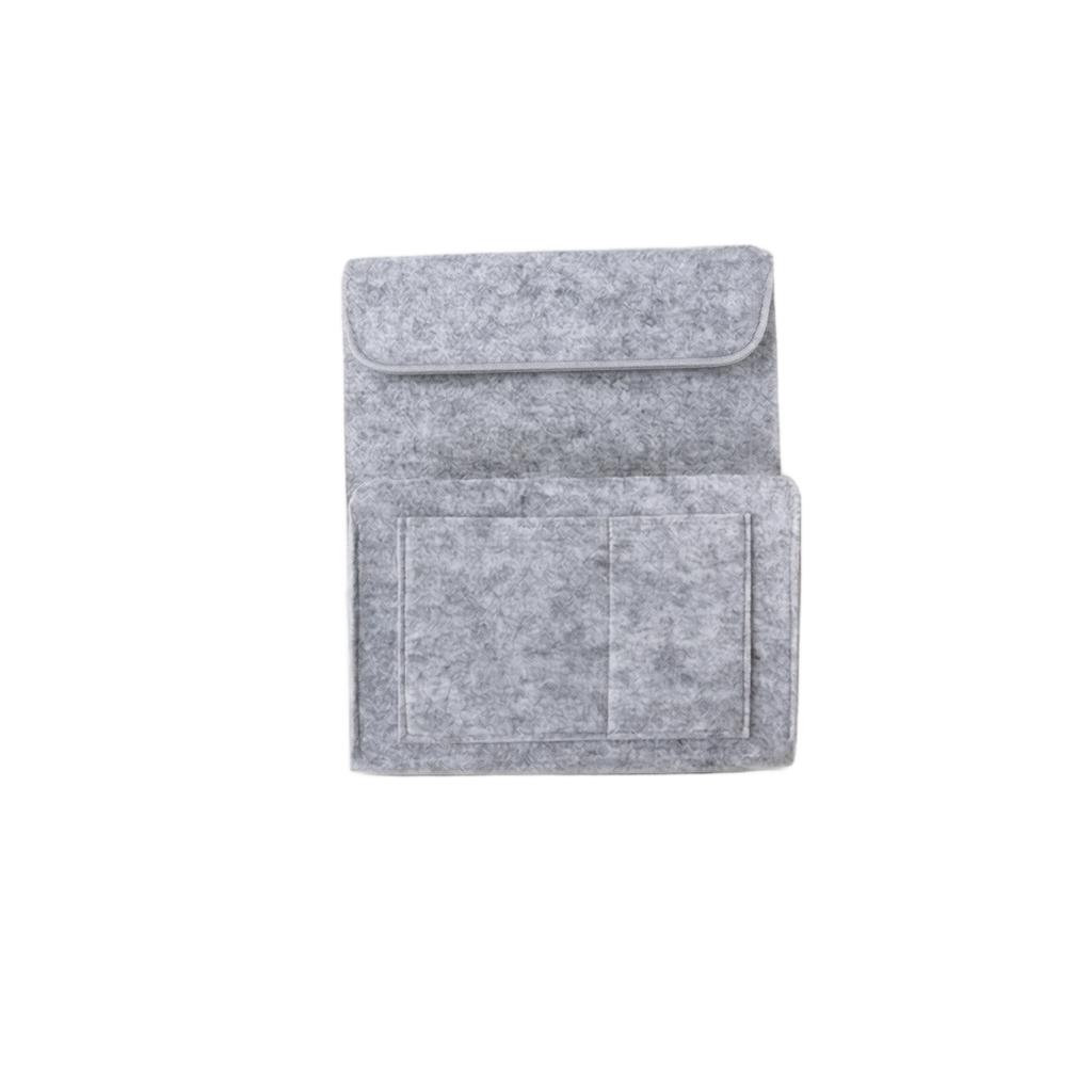Felt Storage Organizer Bag for Sofa Side Bedside Pocket Hanging Storage Pouch with Multiple Compartments for Remote Controls and Small Items