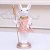 Detailed Easters Rabbit Staff Figurine Display Ornament Crafted For Those Who Cherish Holiday Celebration