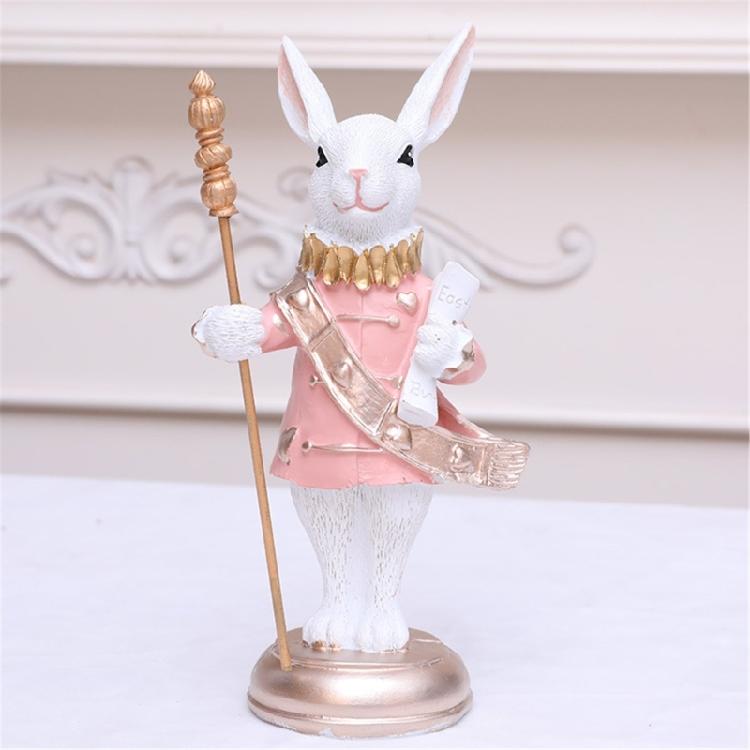 Detailed Easters Rabbit Staff Figurine Display Ornament Crafted For Those Who Cherish Holiday Celebration