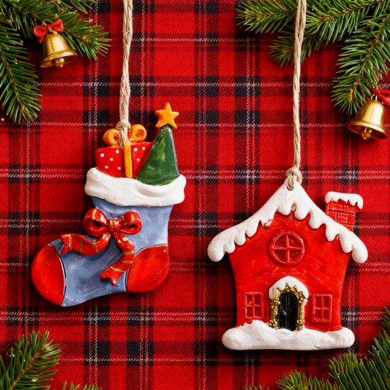 Santa Claus Hanging Pendants Christmas Tree Decor Resin Festive Decorations for Home Party Xmas DIY Gifts