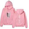 Attack On Titan Wings Of Freedom Hoodie Unisex Fleece Sweatshirt Front Logo Back Japanese Text Print Autumn Winter Pullover