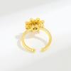 Rotating Zircon Ring Women Astrology Helm Design Anti Anxiety Stress Relief Jewelry Fashion Spinner Ring For Her