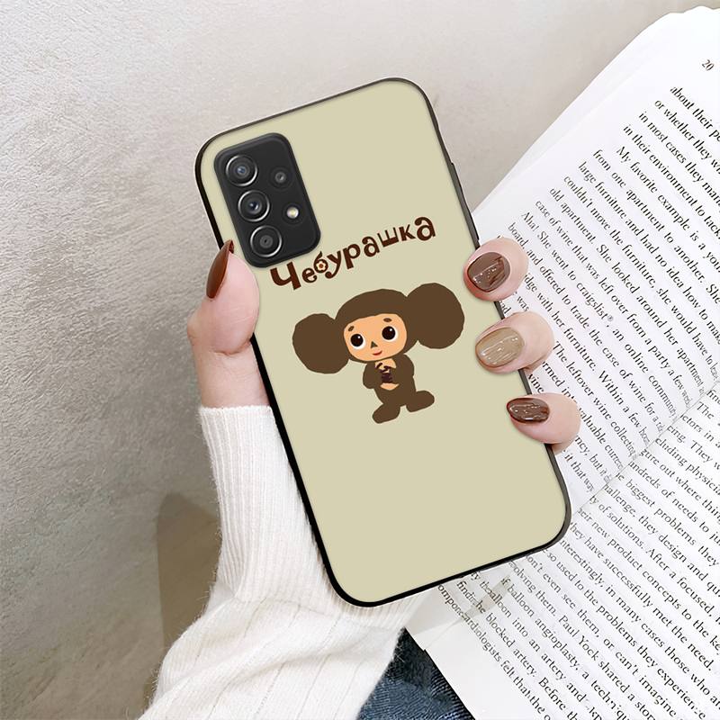 RUICHI pouzdro na telefon Čeburaška pro Samsung Galaxy A02 A12 A21 A22 A32 A41 A42 A51 A71 A72 skořepina