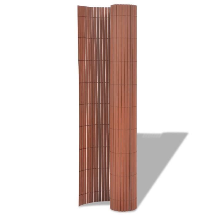 Clôture de jardin - VIDAXL - Double face - PVC - Marron - 90 x 500 cm