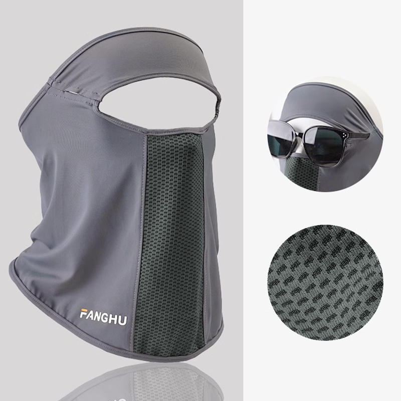 Facial Gini Summer Sports Cycling Scarves Mask Neck Protection Anti-uv  UPF50+ Ice Silk Sunscreen Mask Face Veil with Eyeglass Hole Solid Color