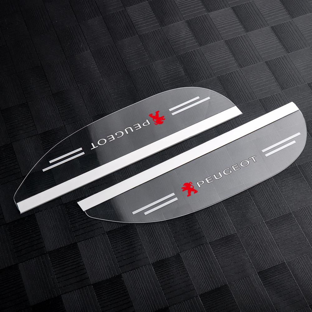 

2026 Hot Car Sticker 2pcs Car Rearview Mirror Rain Eyebrow Cover For Peugeot 2008 5008 108 4008 206 208 3008 308 207 508 107 307 For peugeot