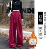 Gray sweatpants women's spring new high-waisted lazy wide-leg pants loose mopping casual sweatpants