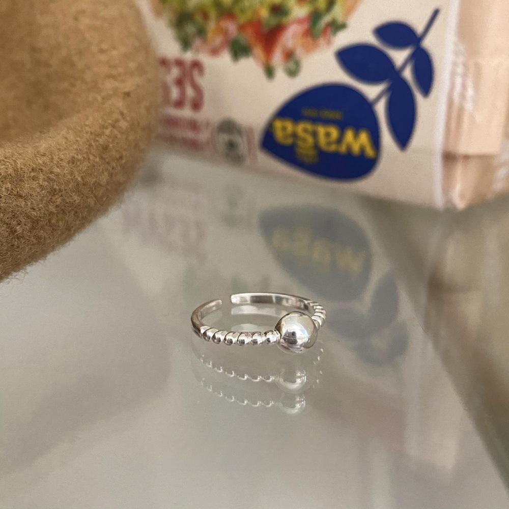 Retro S plain ring, non-fading light luxury index finger ring, open ring.