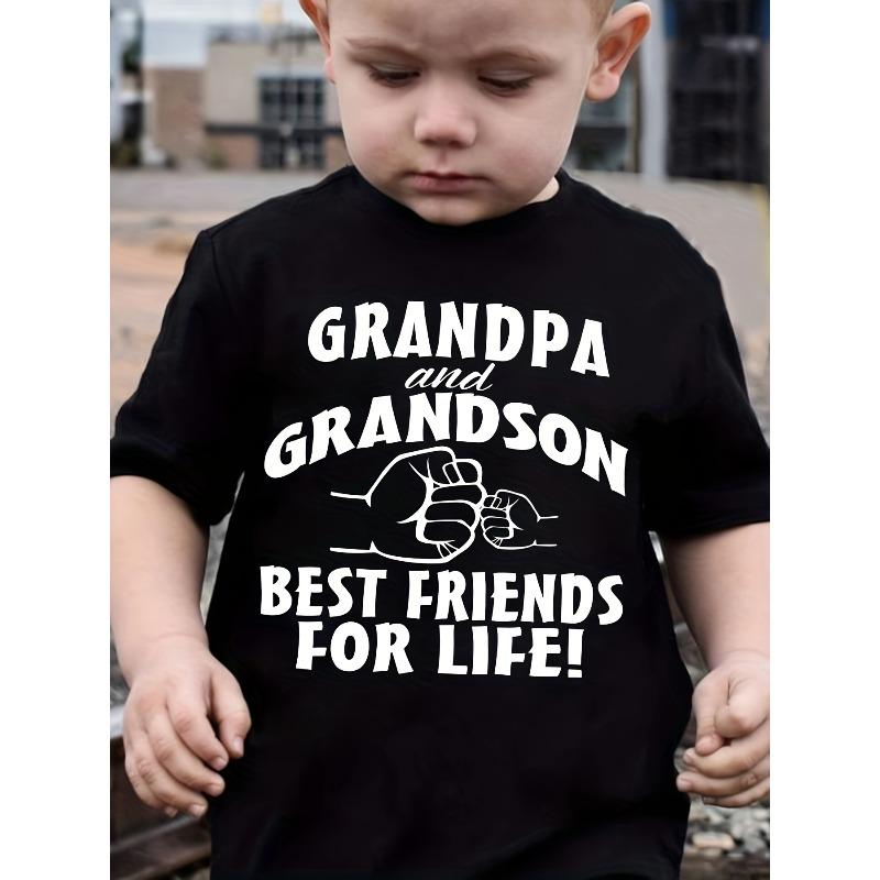 European sizes [Boys  Summer T-Shirt] Boys  Summer Fashion Kids  T-Shirt - Cute Short-Sleeve Casual Top with  Grandpa And Grandson 98cm