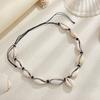 IngeSight.Z Creative Ethnic Coconut Husk Scallop Beaded Pendant Choker Necklace Summer Ocean Beach Vacation Collar Neck Jewelry