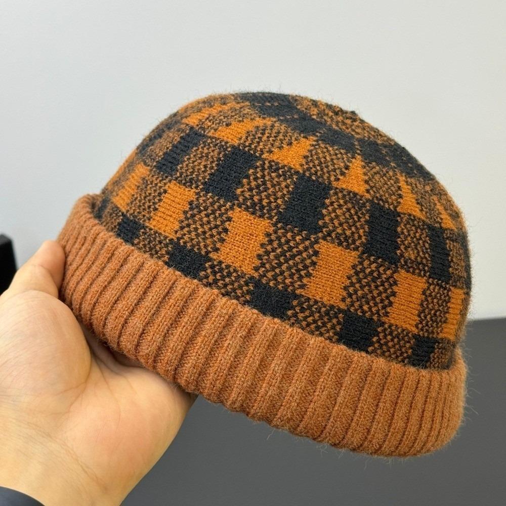 Gestreiftes Streetwear Docker-Hut Warmer Vermieter-Hut Retro Gestrickte Beanie-Mütze Unisex