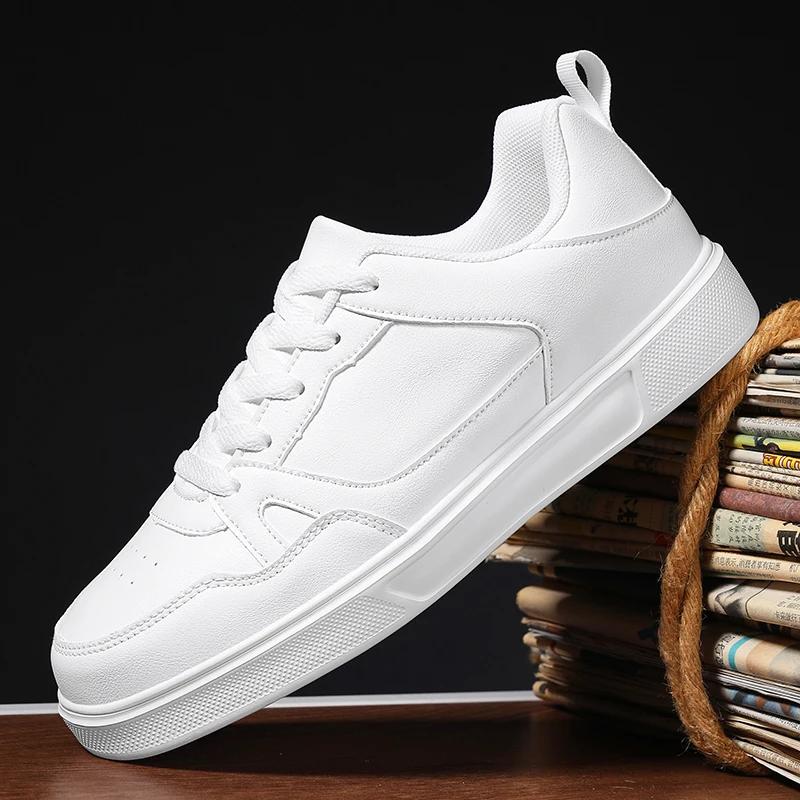 

Новые мужские кроссовки, легкие летние модные универсальные спортивные туфли с плоской подошвой для мужчин, повседневные походные белые туфли Zapatillas Hombre 46 белый