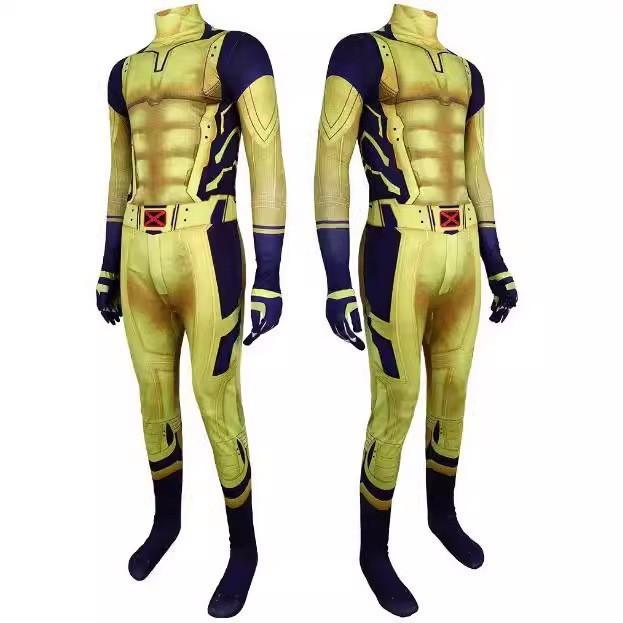 Wolverine Superhero Cosplay Bodysuit For Kids With Spandex Fabric Halloween Costume