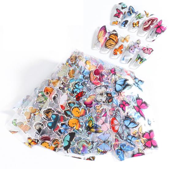 Design 20Pcs Butterfly Nail Art Sticker Starry Sky Transfer Decal Manicure Decor
