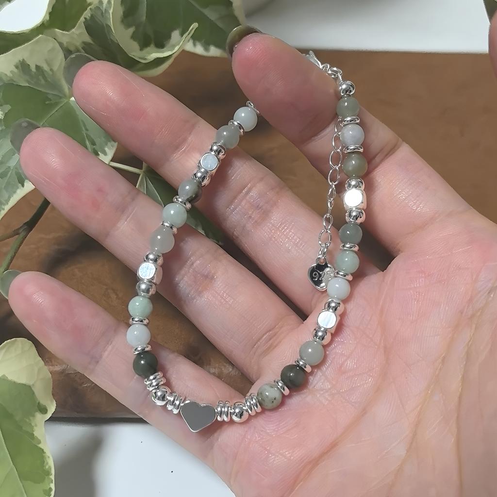 Love-themed Polyhedral Bead Bracelet Handmade Original Design Mood-enhancing Daily Wear & Self-gift Hand Jewelry