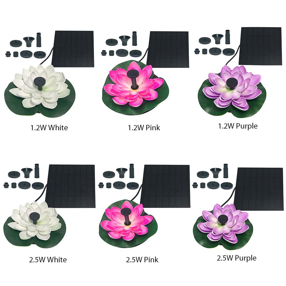 Lotus Shape Waterfall Fountain Life Up To 20000 Hours Solar Powered Fountain Pump Water Lily Ornaments for Patio Pond and Pool