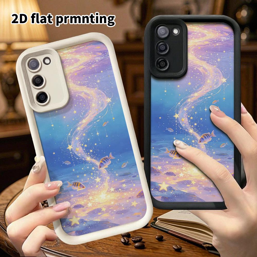 Phone Case: 2D Flat Samsung Galaxy A34 A35 M05 M06 S20 S22 S21 FE Plus 5G Layered Protection Case, Underwater Fish, Christmas and Halloween Gift