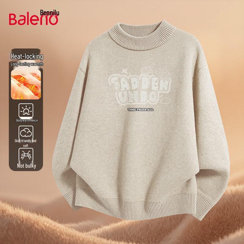 Baleno Men s Trendy Letter Half-Turtleneck Winter Knit Sweater L