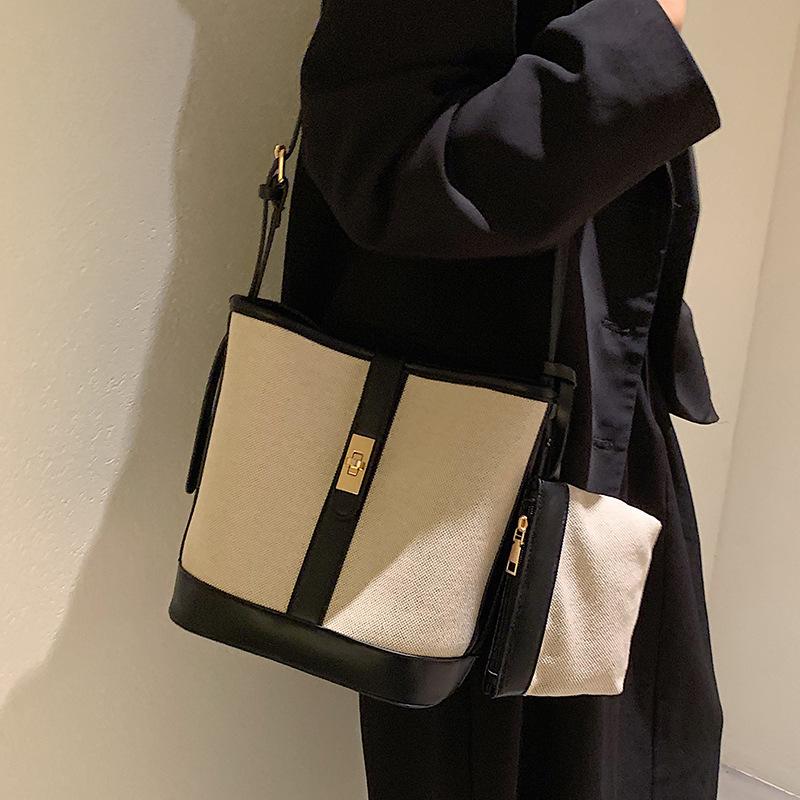 2025 Trendy Women's Canvas Bucket Bag - Large Capacity, Versatile Summer Shoulder and Messenger Bag