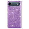 For iPhone 17 Air Case Glittery PU Leather+TPU Card Slot Phone Cover