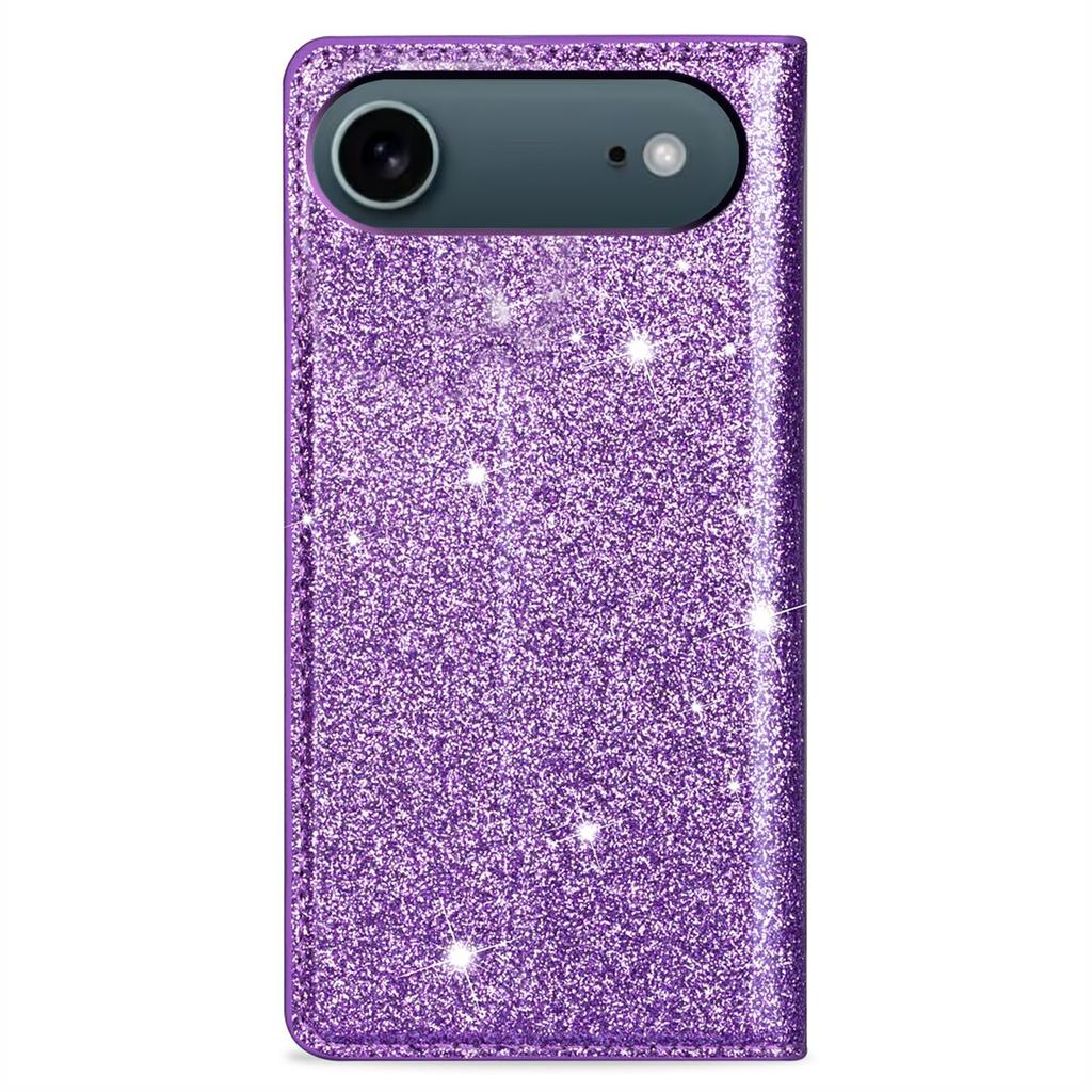 For iPhone 17 Air Case Glittery PU Leather+TPU Card Slot Phone Cover