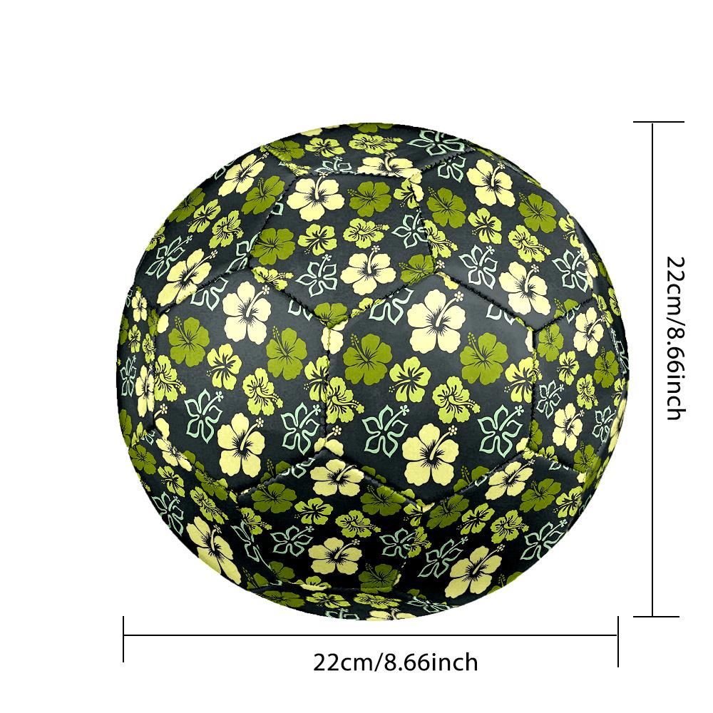 1PC Hibiscus Floral Soccer Ball Size 5 Football Machine Sewn Indoor/Outdoor Universal Football Gift W122