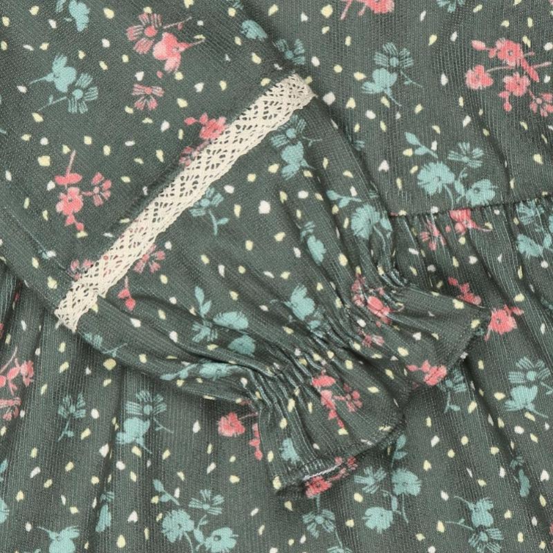 Rochie Hazzys Kids Forest din catifea reiată, kaki