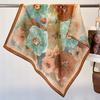 2024 Luxury Animals Floral Print 70cm Cotton Velvet Square Scarf for Women Soft Neckerchief Lady Hijab Neck Tie Hair Headbands