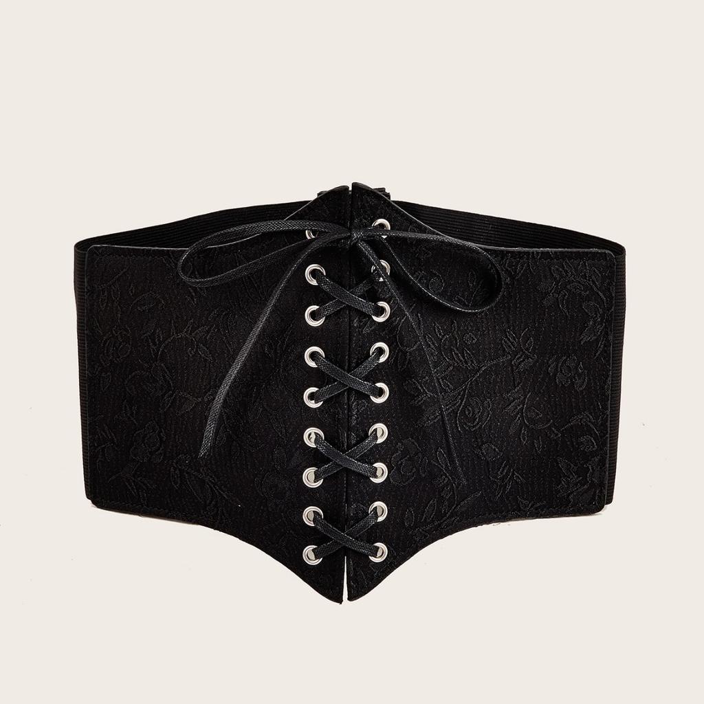 Wind Lady Wide Belt Leopard Print Elastic Elastic Waist Seal Dress Waist Decoration