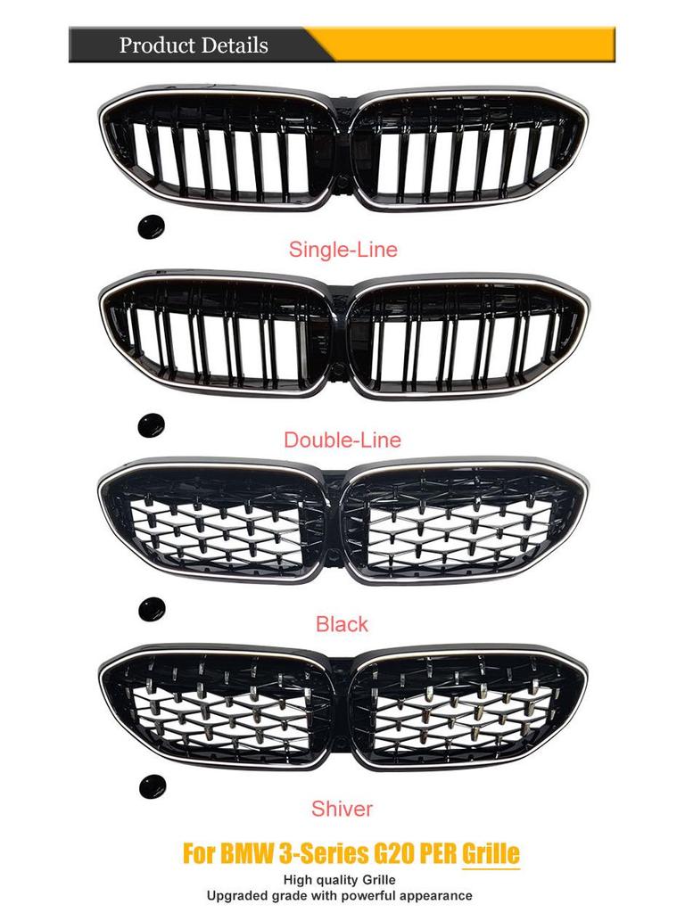 LED Starburst Grille for BMW 3 Series G20/G28 - Single/Double Line Options