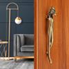 Indeed Aluminum Main Door Handle Ancient Horse Shape Curved Brass Antique Decorative Pull Handle