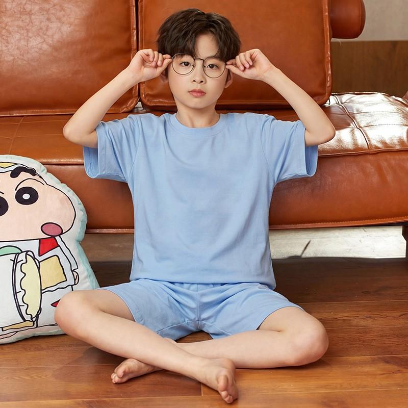 Boys Pajama Set Short Sleeve Cartoon Print Modal Sleepwear Lightweight Home Wear Kids 8