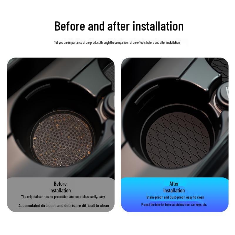 Silicone Non-Slip Car Coaster: Spill-Proof Round Cup Holder Mat