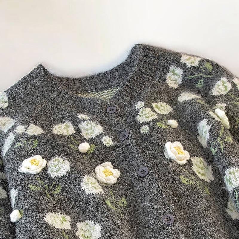 Women's Loose Floral Cardigan Sweater