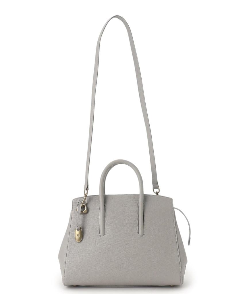 Toff & Loadstone Jolie Light Shrink (M) Handbag with Shoulder Strap, Embossed Cowhide Leather, One Size, Ash and Light Gray