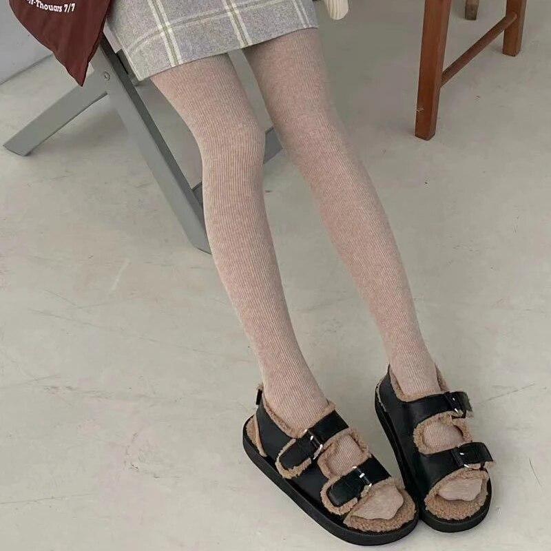 Frauen Strumpfhosen Herbst Winter Warme Oberschenkel Hohe Strümpfe Strumpfhosen Frauen Einfarbig Dessous Sexy Dünne Strumpfhosen Eng