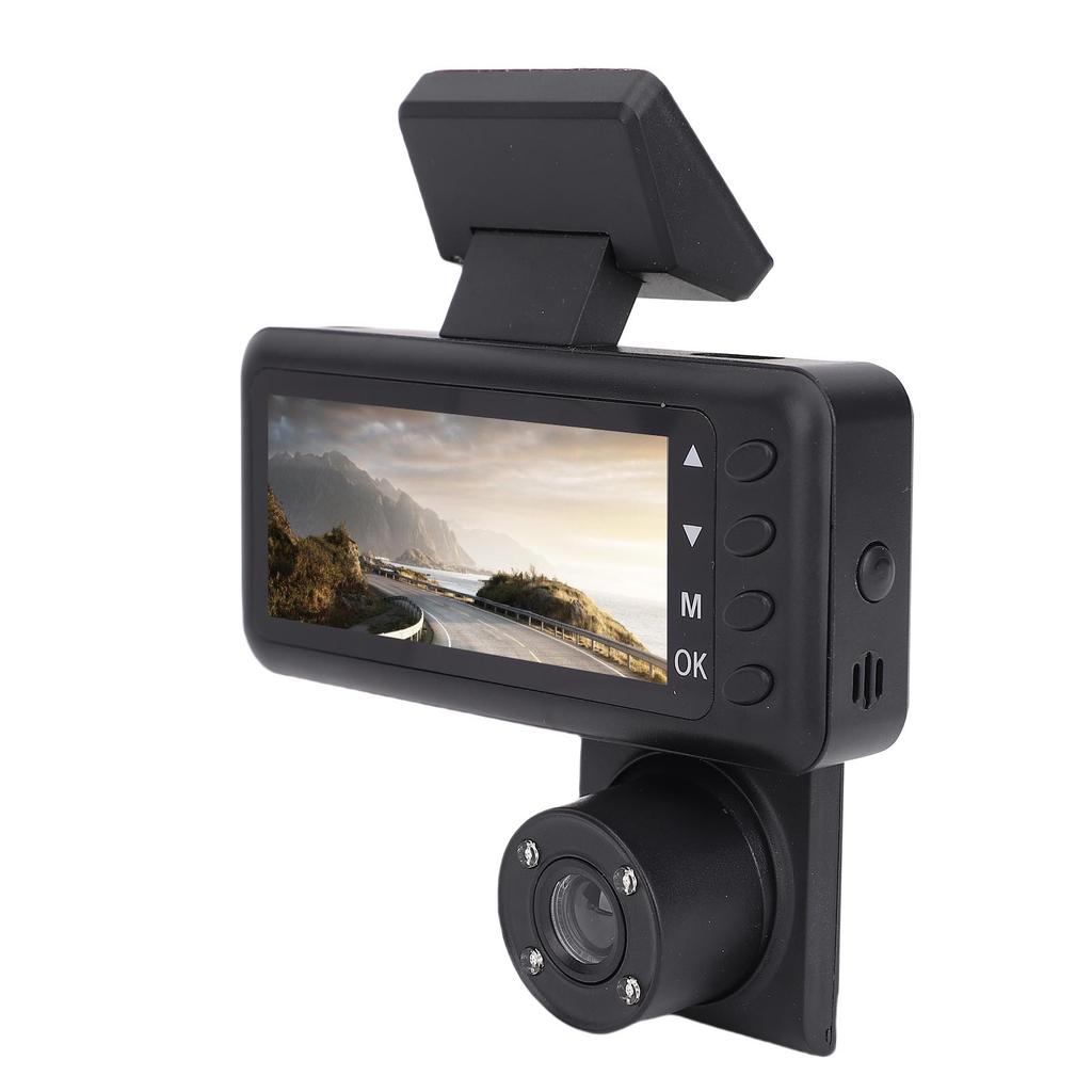 3 Channel Dash Cam 1080P HD Front Rear Inside Driving Recorder with 2.7in HD Screen 170 Degrees  Wide Angle Night Mode