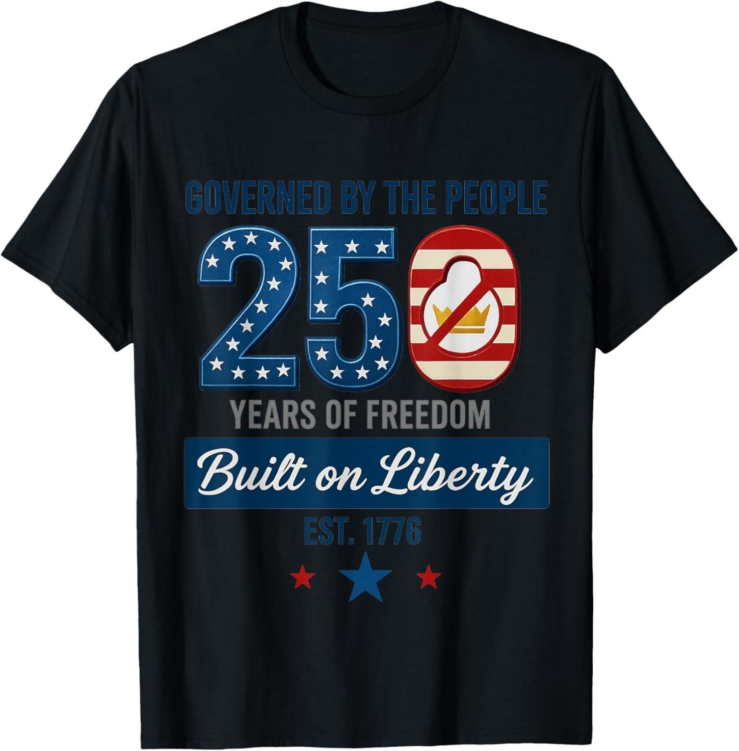 No Kings Governed by The People 250 Years Independence Day T-Shirt S разноцветный
