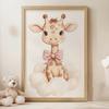 Poster Little Giraffe On a Cloud Poster Little Giraffe On a Cloud, 30X40 Cm, Gold Aluminum Frame, 230 Gsm Matte Paper