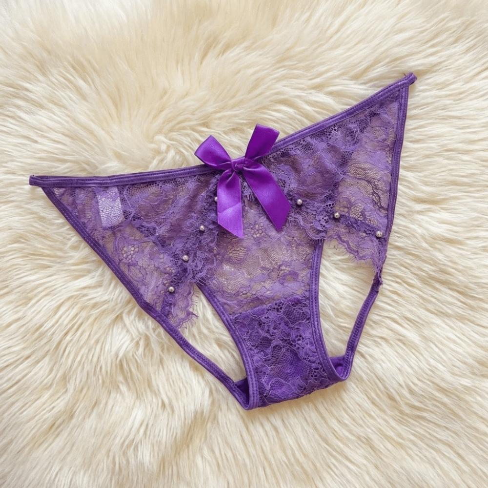 G-String Thong for Women Flowers Big Bow Underpants Breathable Bowknot Lace Panties  Girls