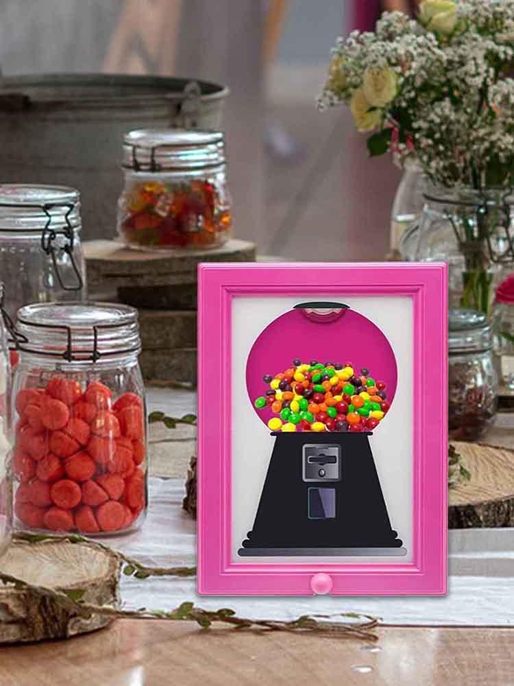 Hanging Candy Machine Photo Frame Wall Mounted Gumball Machine Picture Frames Wall Mount Candy Dispenser Food Storage