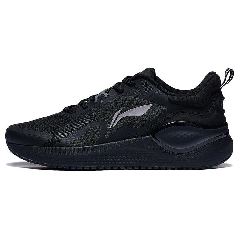 New LiNing Cushioned Anti Slip And Wear Resistant Lightweight Low Top Running Shoes Men's Black ARST081-1