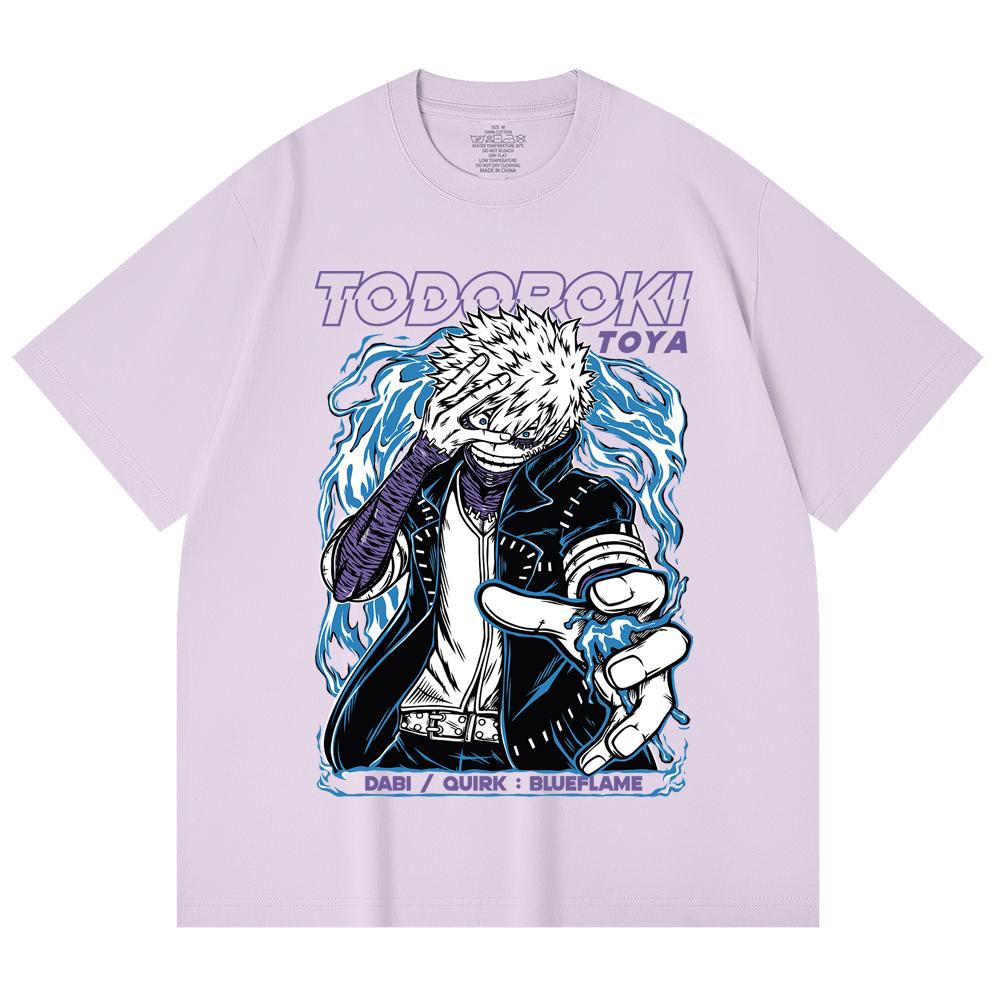 230 g/m² 100% Baumwolle My Hero Academia V11 Dabi Druck Unisex Schweres Baumwoll-T-Shirt