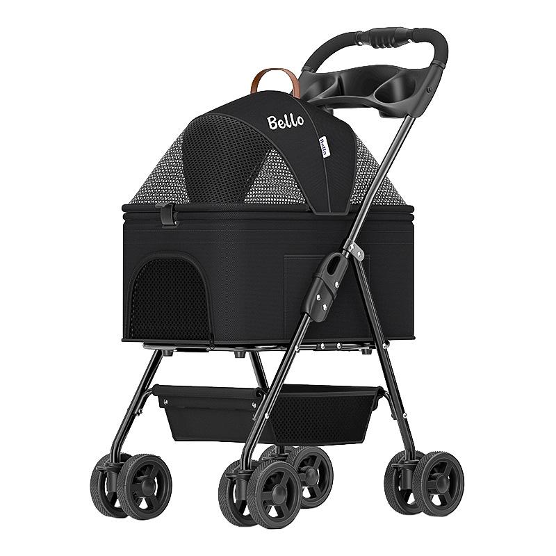 Foldable Pet Stroller for Small Dogs and Cats Portable Dog Cart for Teddy Dogs and Kittens Outdoor Use Wholesale