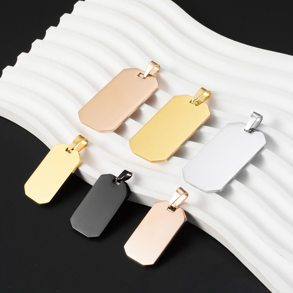 Wholesale 6pcs/lot Stainless Steel Octagon ID Blank Dog Tags Charm Military Army Pendant For Necklace Jewelry