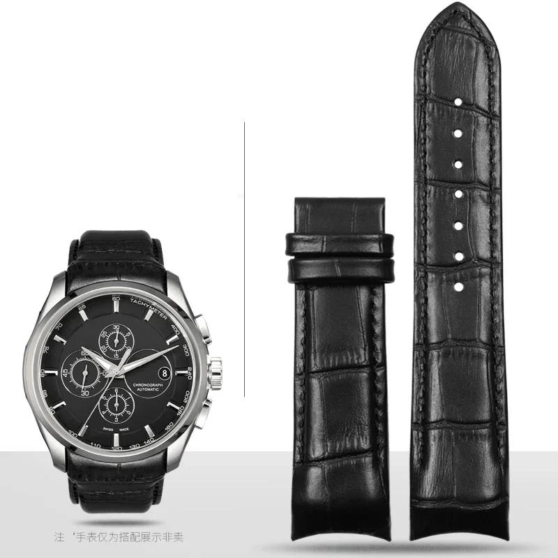 

Для Tissot T035 Бабочка Стальная Пряжка Ремешок из Коровьей Кожи Браслеты Натуральная Кожа Ремешок для Часов Изогнутый Конец Замена 22мм 23мм 24мм 22mm