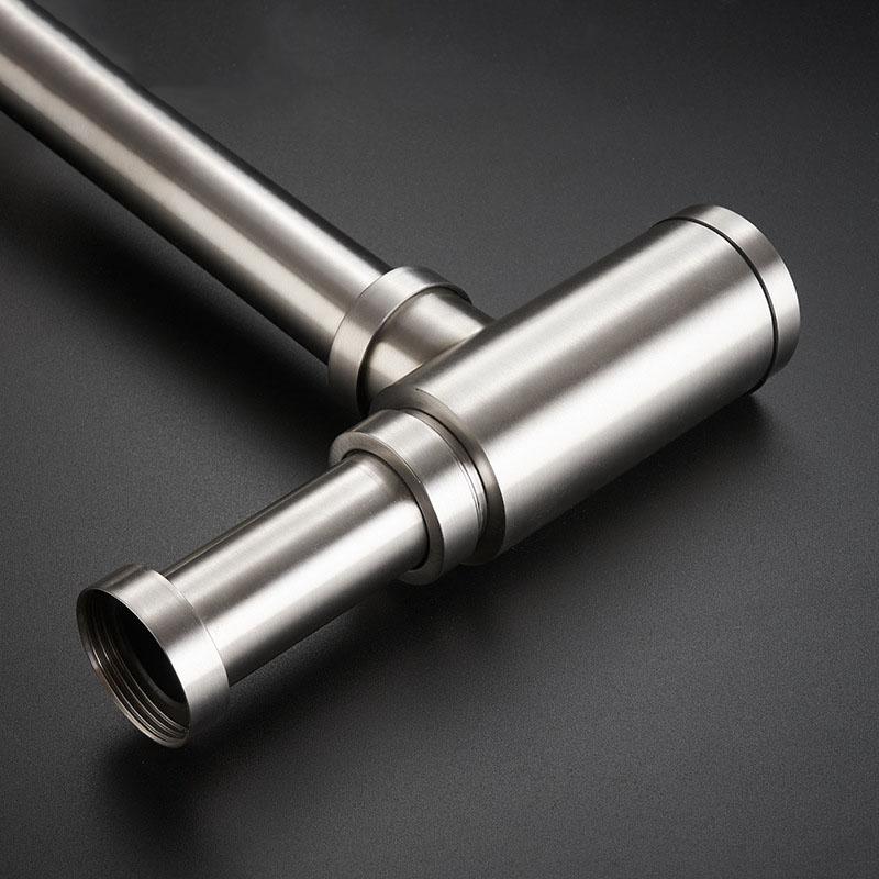 304 Stainless Steel Bathroom Siphon Sink Drain Pipe Basin Drain Siphon Nickel/Chrome Basin Bottle Trap Drain Set Accessories